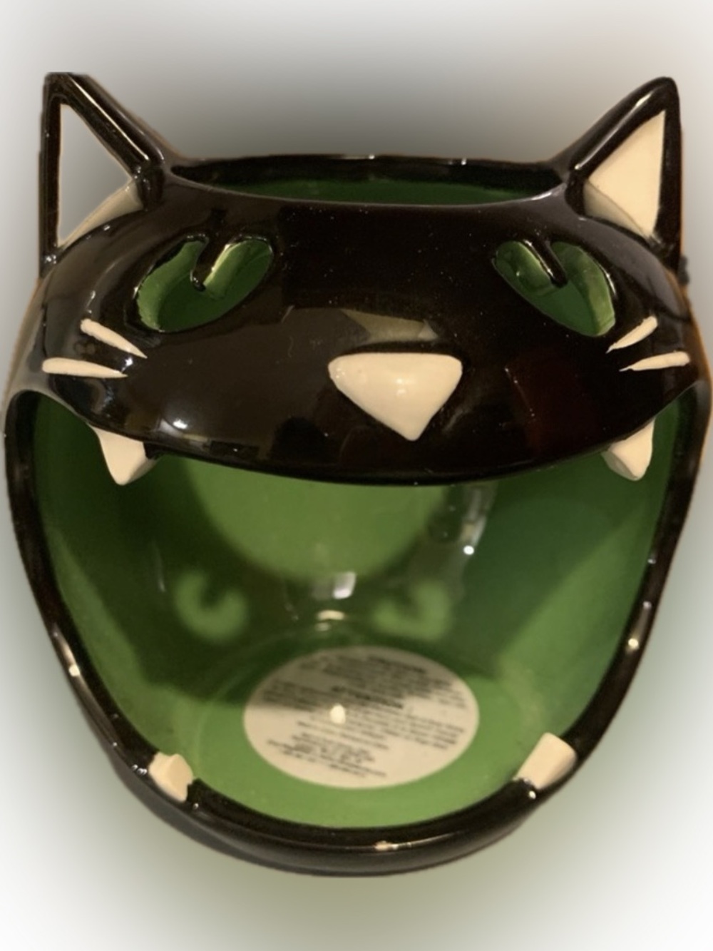 Bath and Body Works Small Black Cat with Fangs Candle Holder - New and Rare